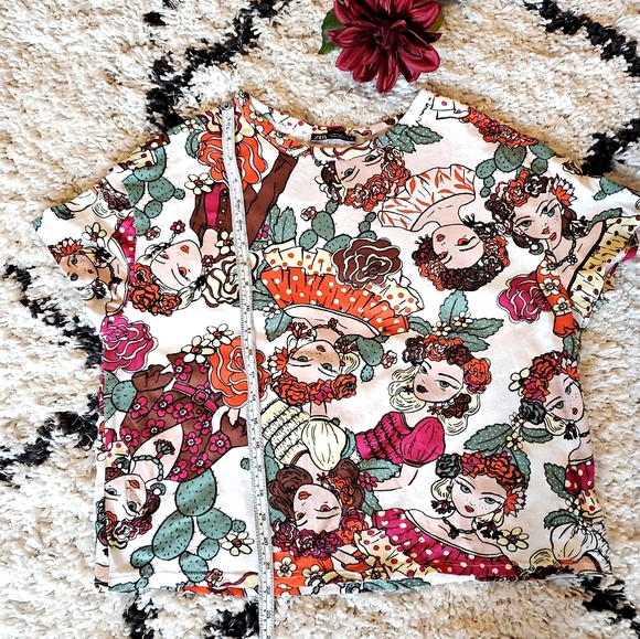Zara Graphic Cropped Tee | cactus and lady… - Picture 3 of 5